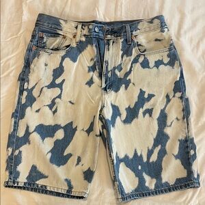 Levi's Blue and White Patterned Jean Shorts
